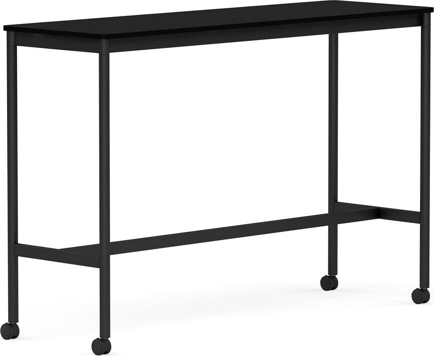 Stôl na kolieskach Base laminovaný ABS nohy čierne 50 x 160 x 105 cm čierny