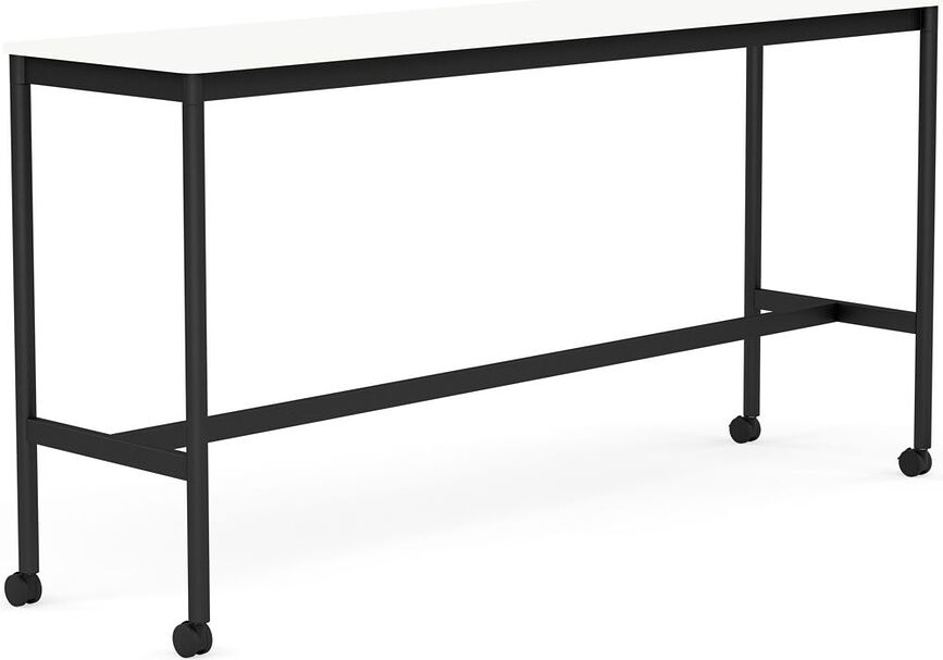 Stôl na kolieskach Base laminovaný ABS nohy čierne 50 x 190 x 95 cm biely