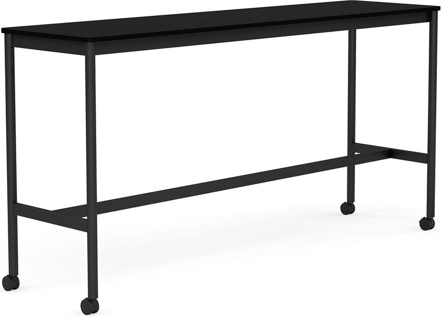 Stôl na kolieskach Base laminovaný ABS nohy čierne 50 x 190 x 95 cm čierny