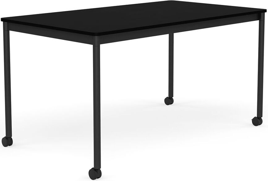Stôl na kolieskach Base laminovaný ABS nohy čierne 80 x 140 cm čierny