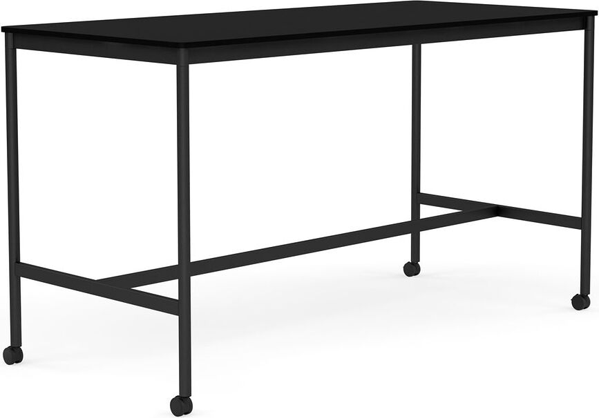 Stôl na kolieskach Base laminovaný ABS nohy čierne 85 x 190 x 105 cm čierny