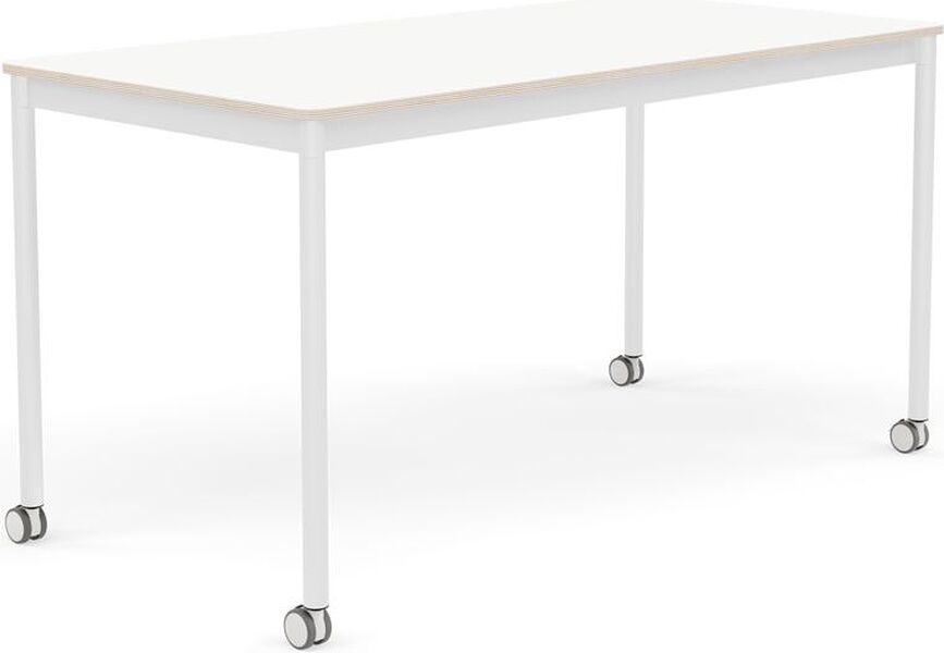 Stôl na kolieskach Base laminovaný biele nohy 70 x 140 cm biely