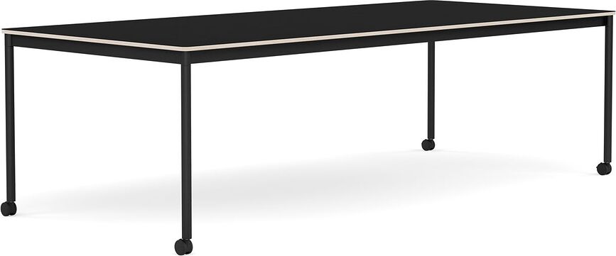 Stôl na kolieskach Base laminovaný nohy čierne 110 x 250 cm čierny