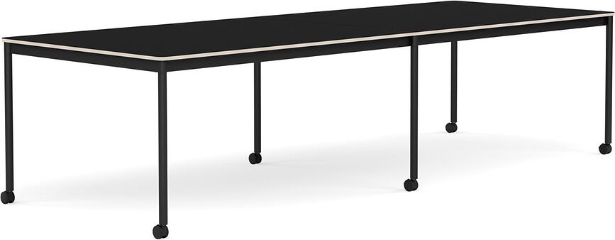 Stôl na kolieskach Base laminovaný nohy čierne 110 x 300 cm čierny