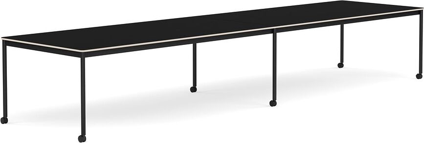 Stôl na kolieskach Base laminovaný nohy čierne 110 x 440 cm čierny