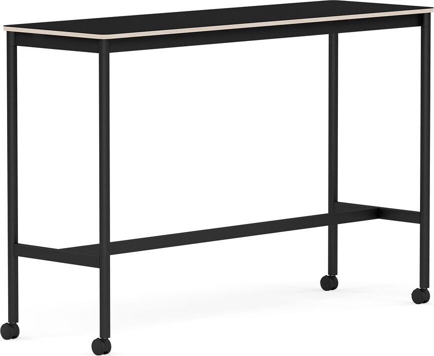 Stôl na kolieskach Base laminovaný nohy čierne 50 x 160 x 105 cm čierny