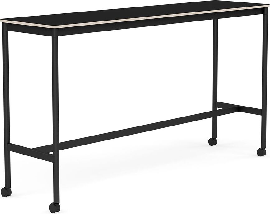 Stôl na kolieskach Base laminovaný nohy čierne 50 x 190 x 105 cm čierny