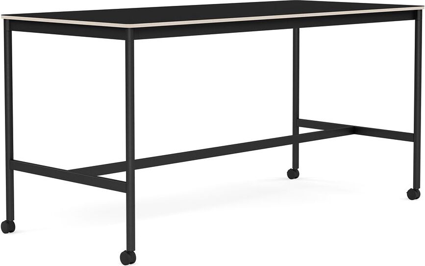 Stôl na kolieskach Base laminovaný nohy čierne 85 x 190 x 95 cm čierny