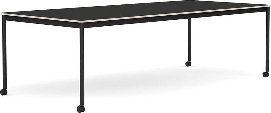 Stôl na kolieskach Base nanolaminát nohy čierne 110 x 250 cm čierny