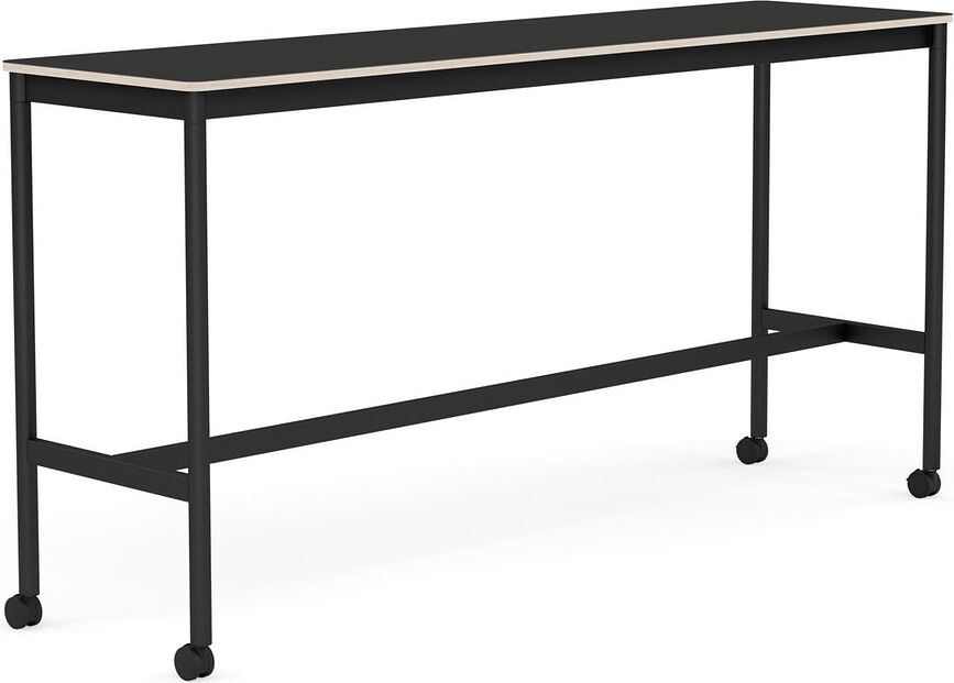 Stôl na kolieskach Base nanolaminát nohy čierne 50 x 190 x 95 cm čierny