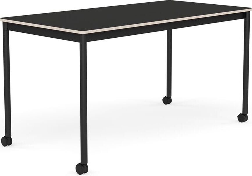 Stôl na kolieskach Base nanolaminát nohy čierne 70 x 140 cm čierny
