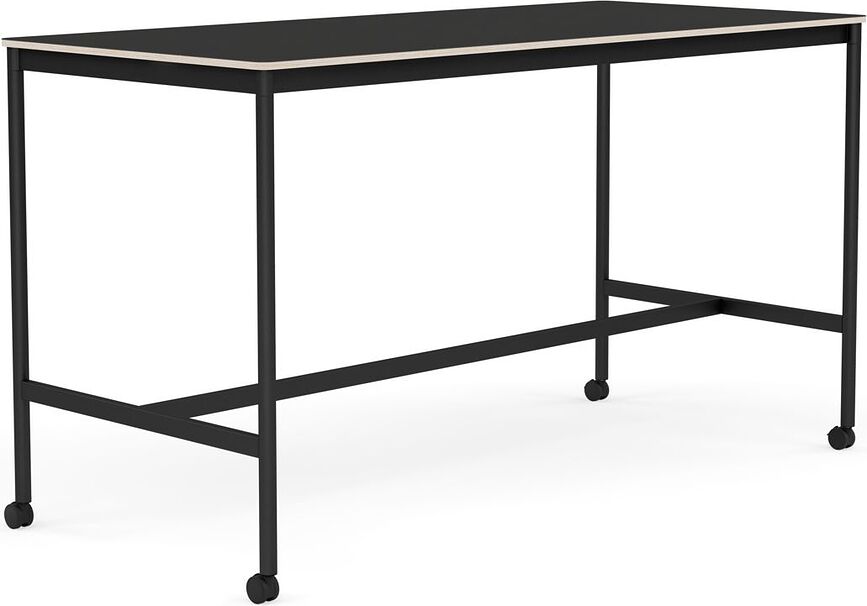 Stôl na kolieskach Base nanolaminát nohy čierne 85 x 190 x 105 cm čierny