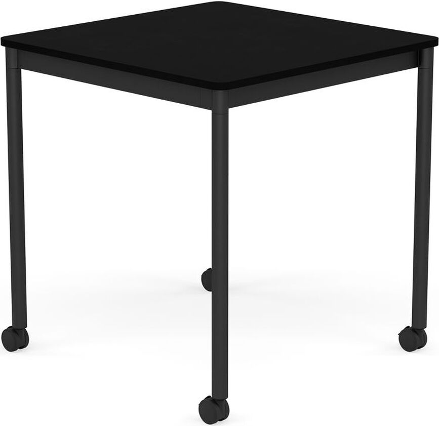Stôl na kolieskach Base štvorcový laminovaný ABS nohy čierne 70 cm čierny