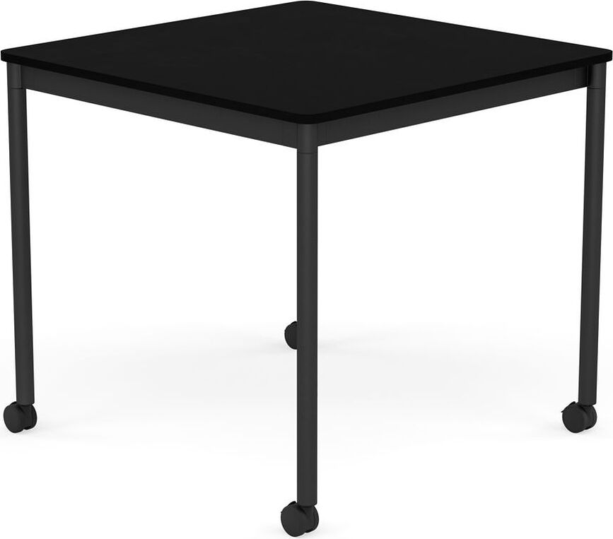 Stôl na kolieskach Base štvorcový laminovaný ABS nohy čierne 80 cm čierny