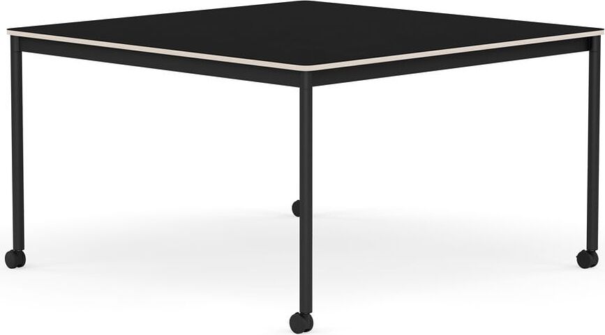 Stôl na kolieskach Base štvorcový laminovaný nohy čierne 128 cm čierny