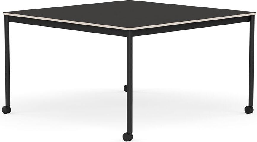 Stôl na kolieskach Base štvorcový linoleum nohy čierne 128 cm čierny