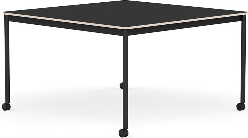 Stôl na kolieskach Base štvorcový nanolaminát nohy čierne 128 cm čierny