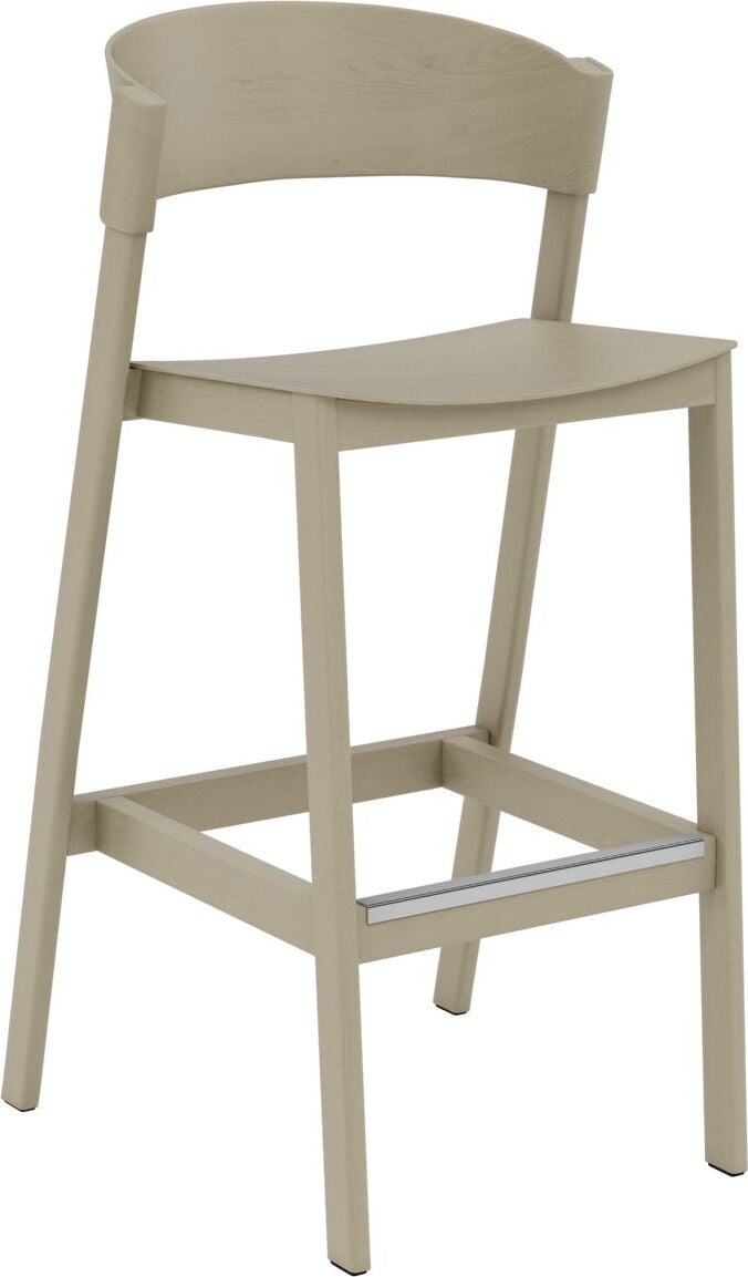 Stołek barowy Cover 75 cm beżowy z ochraniaczem na podnóżek