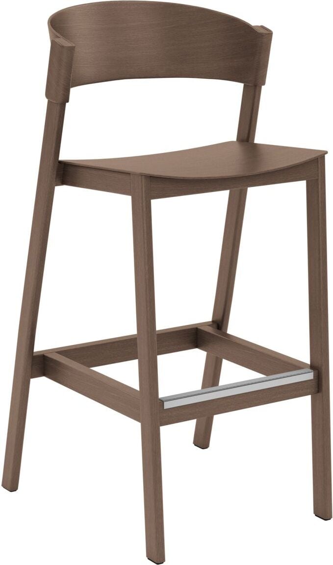 Stołek barowy Cover 75 cm ciemny brąz z ochraniaczem na podnóżek