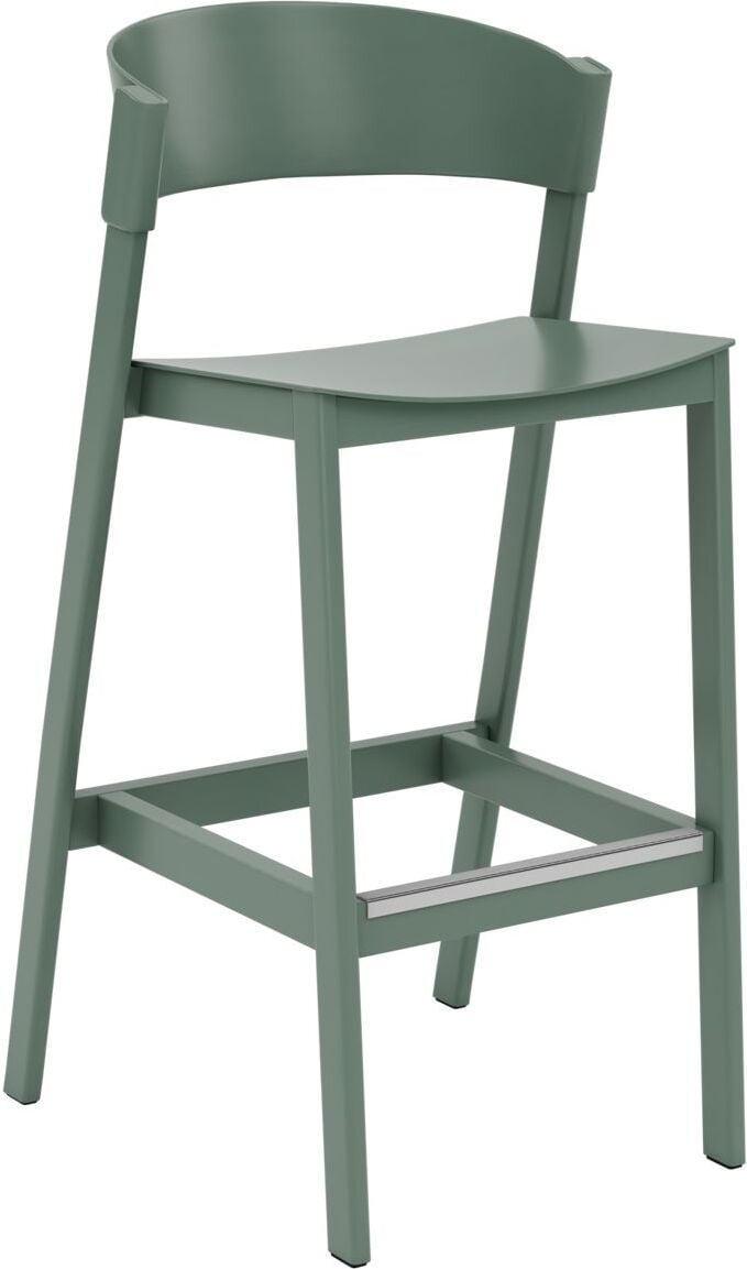 Stołek barowy Cover 75 cm zielony z ochraniaczem na podnóżek
