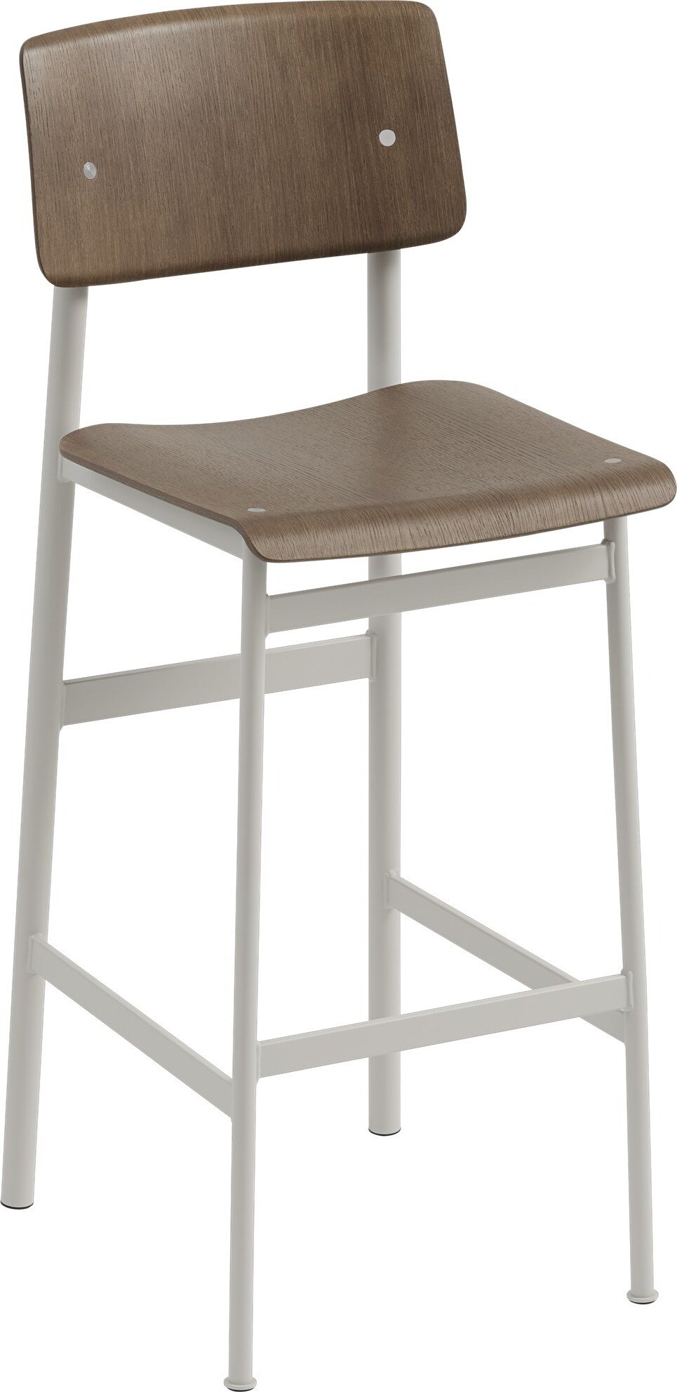 Stołek barowy Loft 75 cm ciemny brąz nogi szare