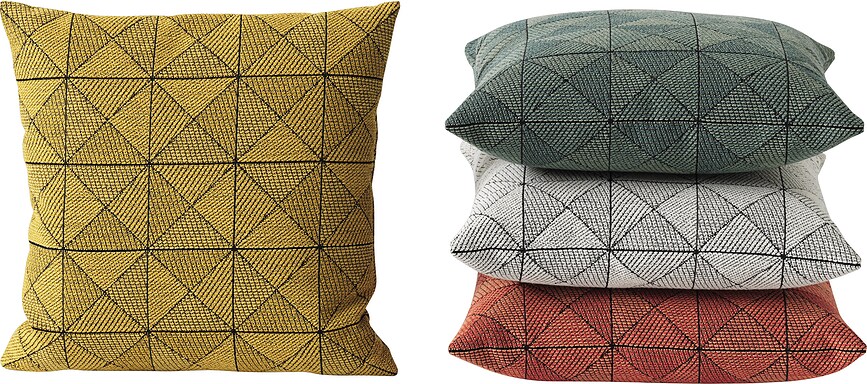 Tile Coussin Décoratif 45 x 45 cm, jaune