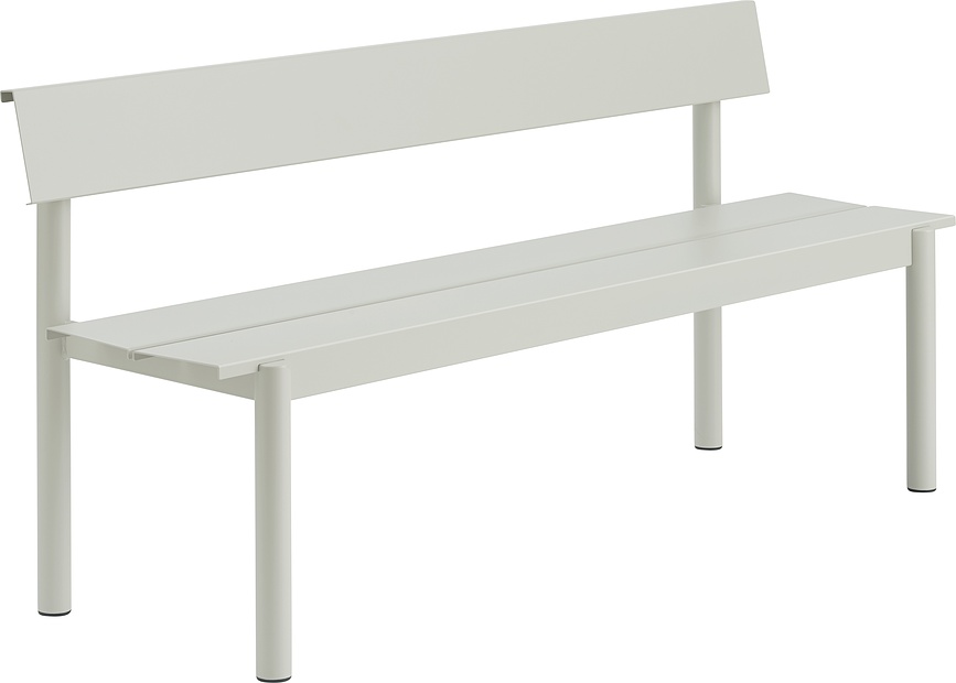 Záhradná lavica s operadlom Linear Steel 170 cm svetlosivá