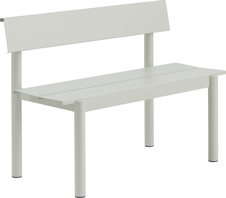 Záhradná lavička s operadlom Linear Steel 110 cm, svetlosivá