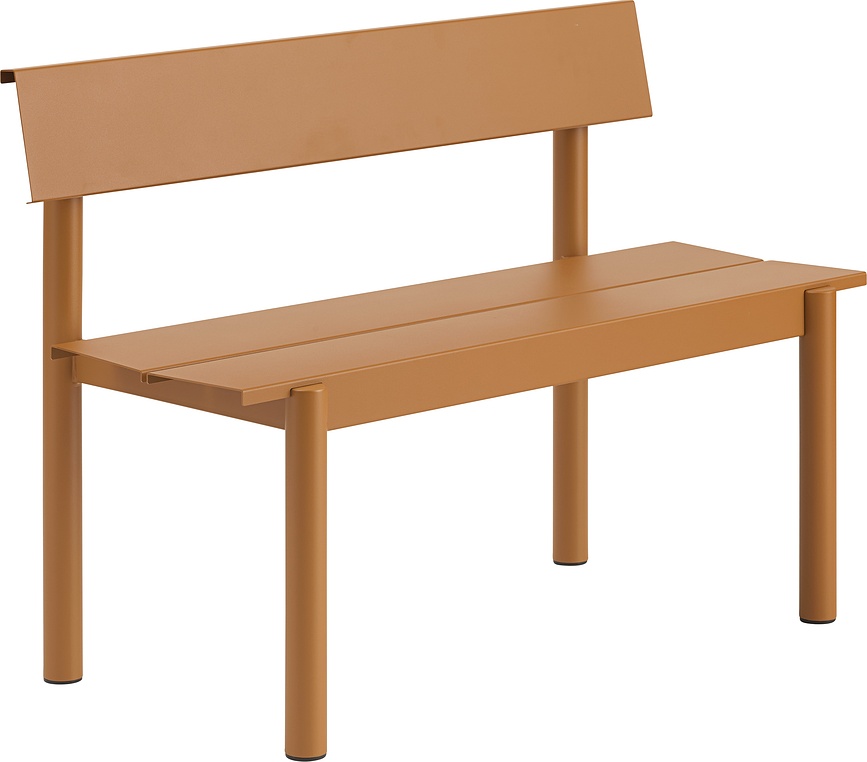 Záhradná lavička s operadlom Linear Steel 110 cm, tmavooranžová