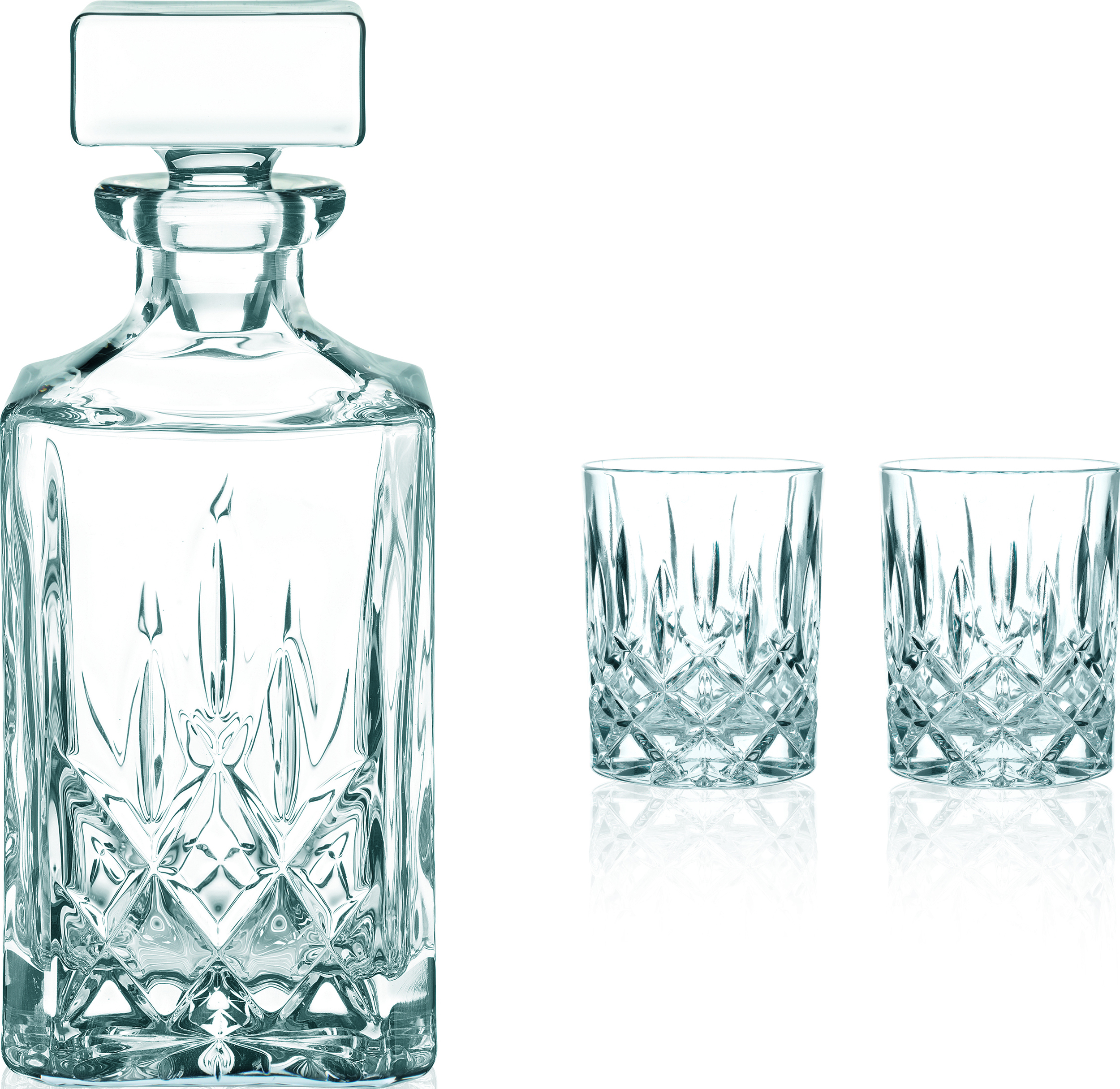 Noblesse Karaffe für Whisky oder Brandy mit Gläser 3 El.