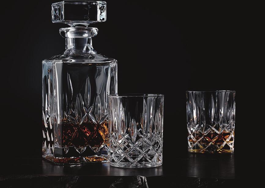 Noblesse Set Carafe et Verres à Whisky et Brandy, en verre, Set 3 pièces