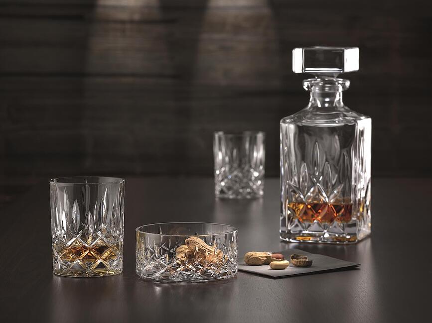 Noblesse Set Carafe et Verres à Whisky et Brandy, en verre, Set 3 pièces