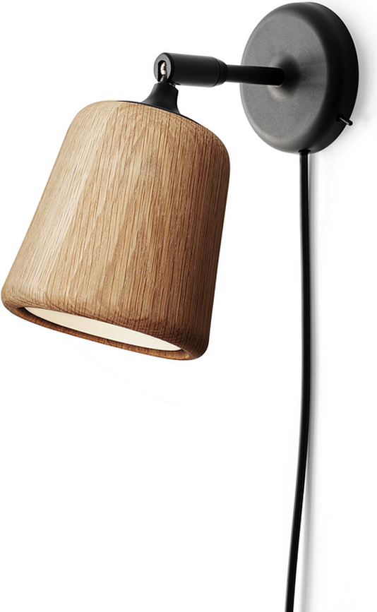 Aplique de pared de madera de roble natural