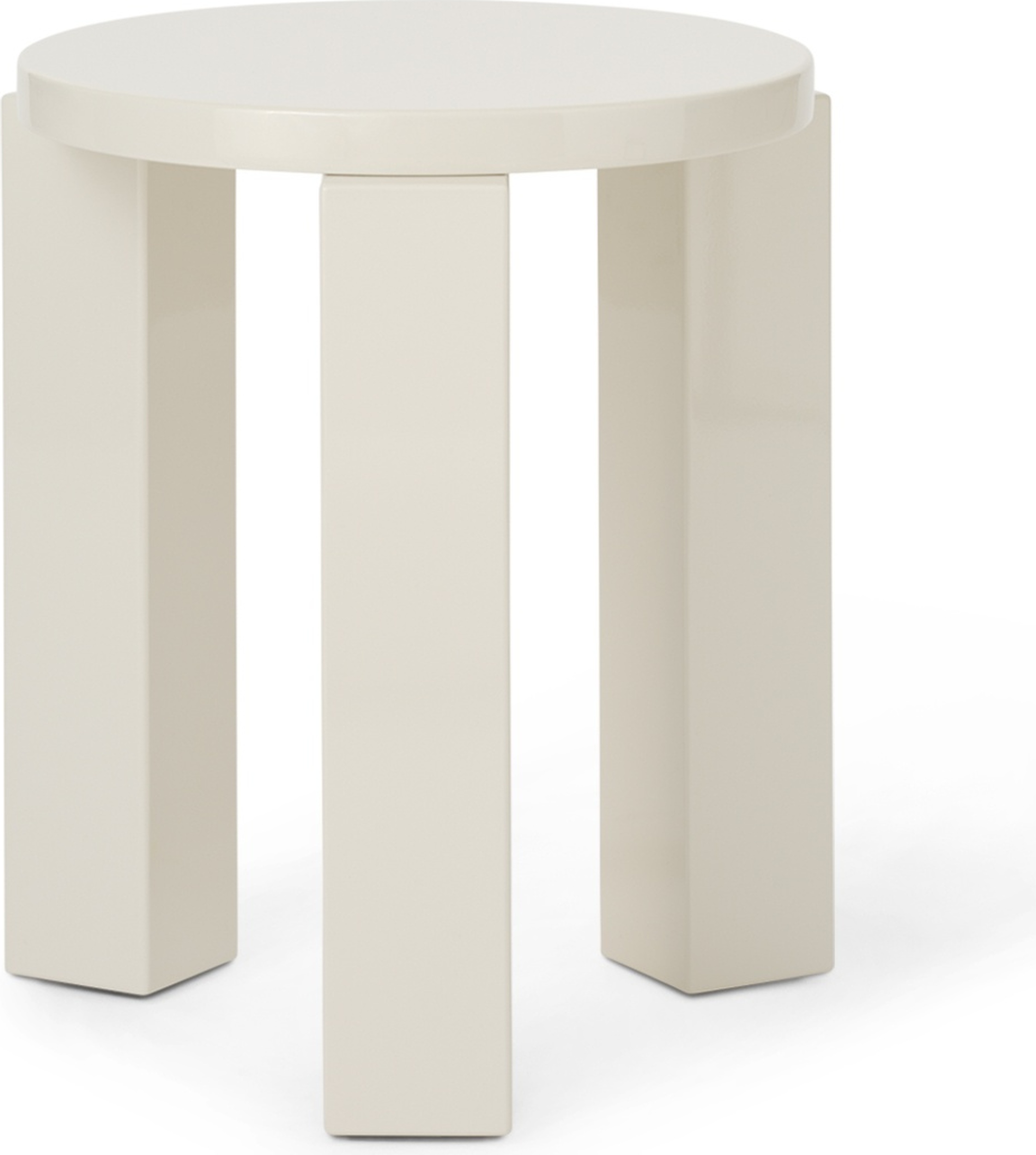 Atlas Hocker rund, cremefarben