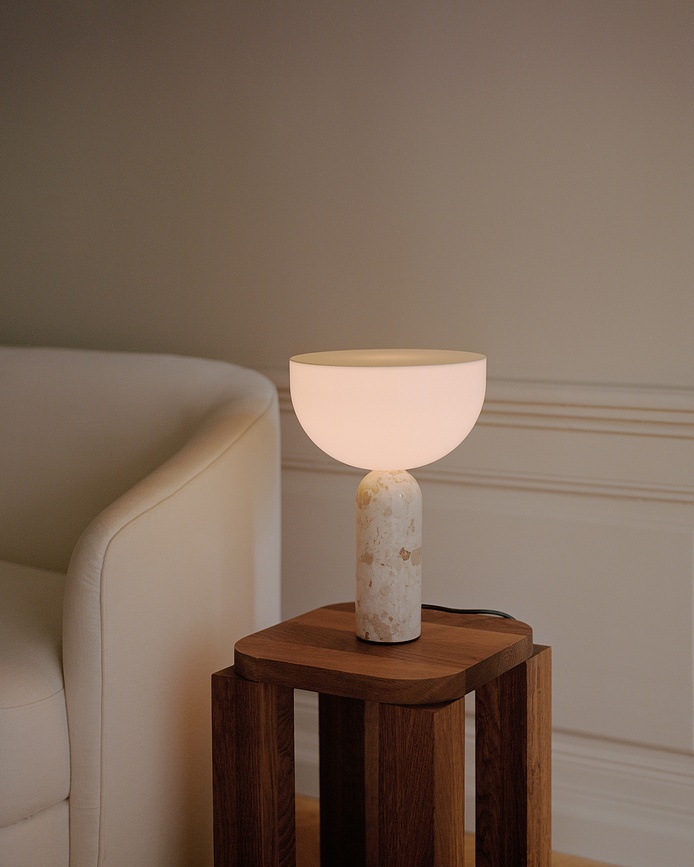 Kizu Lampe de Table 35 cm, blanche et noire