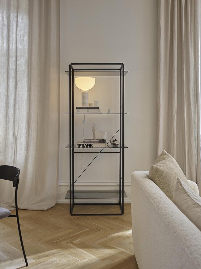 Kizu Lampe de Table 35 cm, blanche et noire