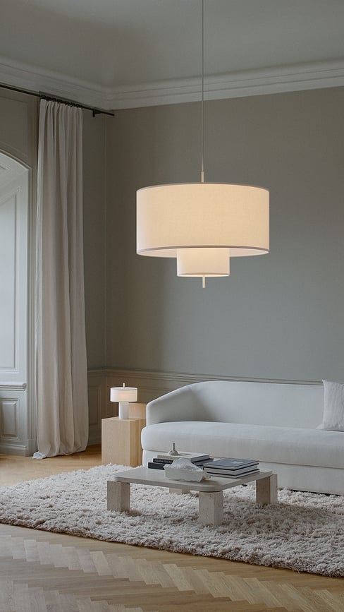 Lámpara colgante Margin 88 cm, blanca