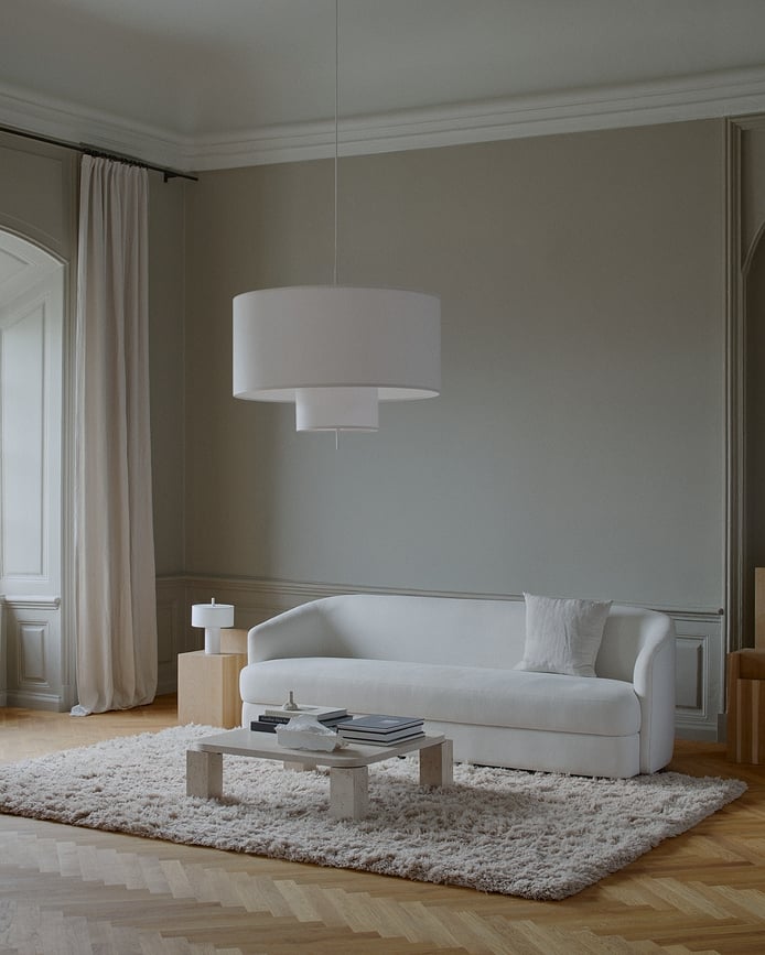 Lámpara colgante Margin 88 cm, blanca