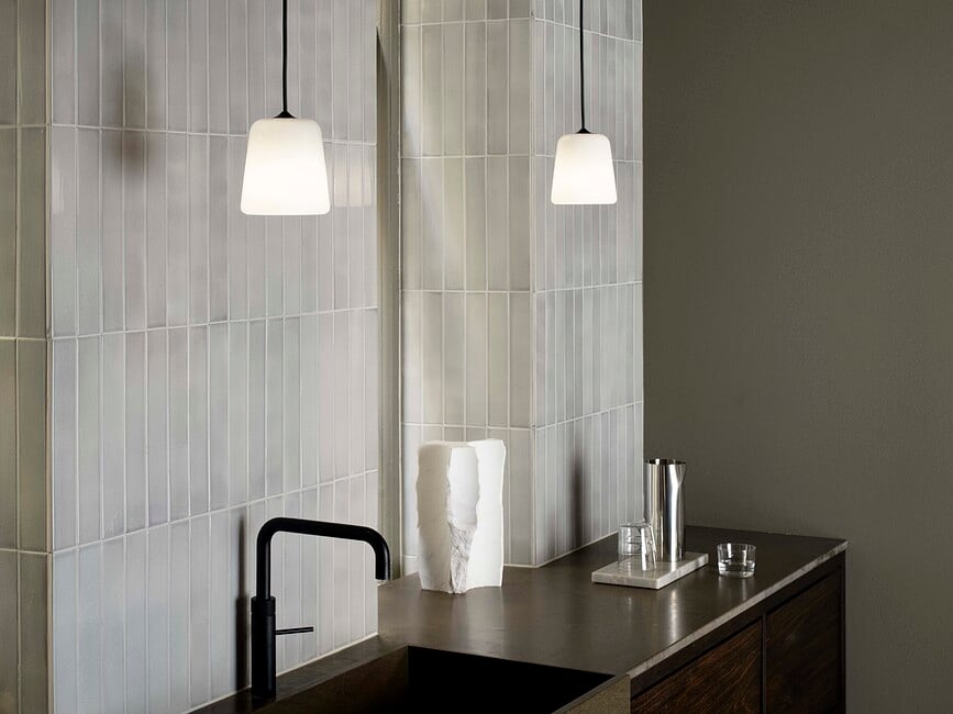 Lámpara Colgante de cristal Material, 13 cm, opal