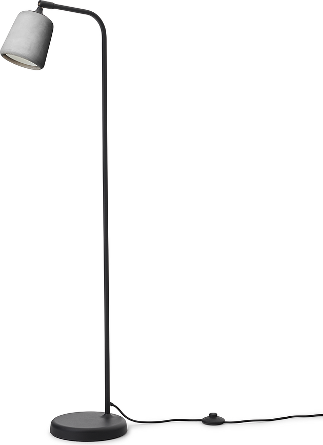 Lámpara de Pie de hormigón Material, 125 cm, gris claro