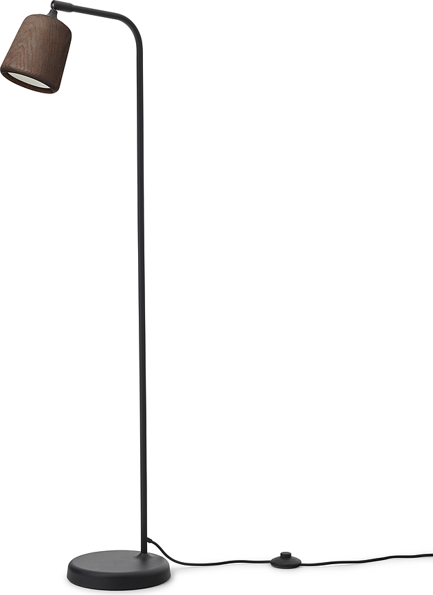 Lámpara de Pie Material, 125 cm, roble ahumado