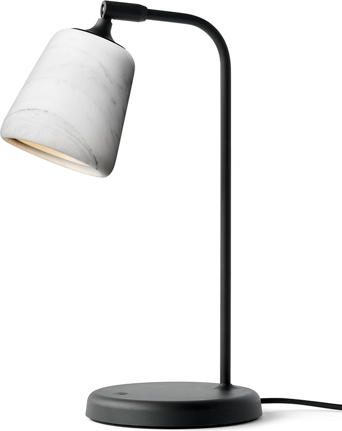 Material Φωτιστικό Επιτραπέζιο, 45 cm, μαρμάρινο, λευκό