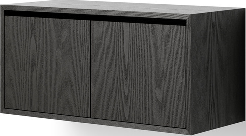 New Works Wandschrank mit 2 Türen, 38 cm, schwarze Esche