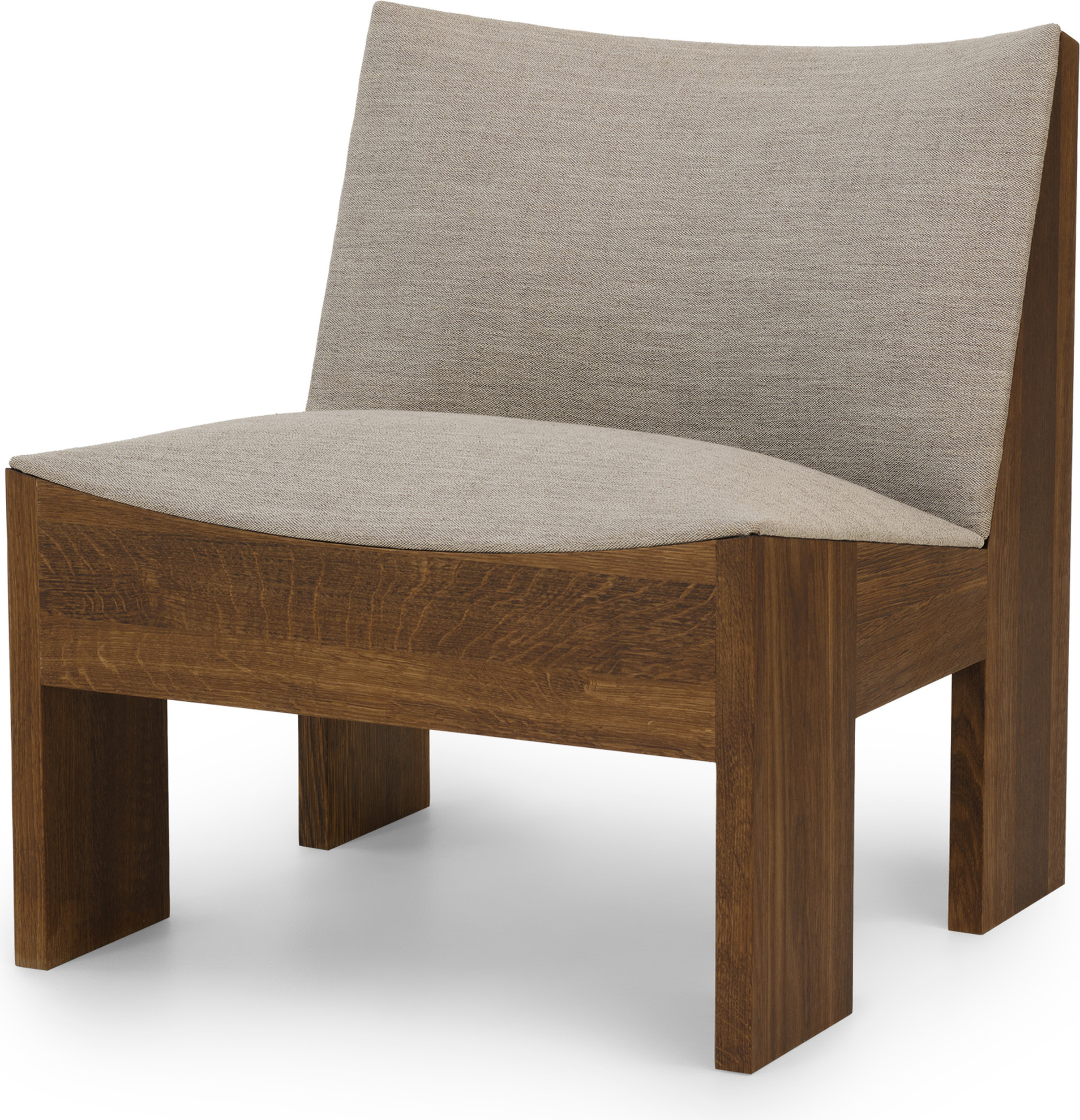 Tenon Ruskin Sessel, geräucherte Eiche, grau