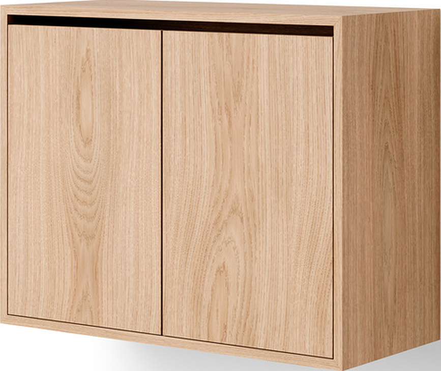 Závěsná skříňka New Works se 2 dvířky, 62 cm, dub přírodní