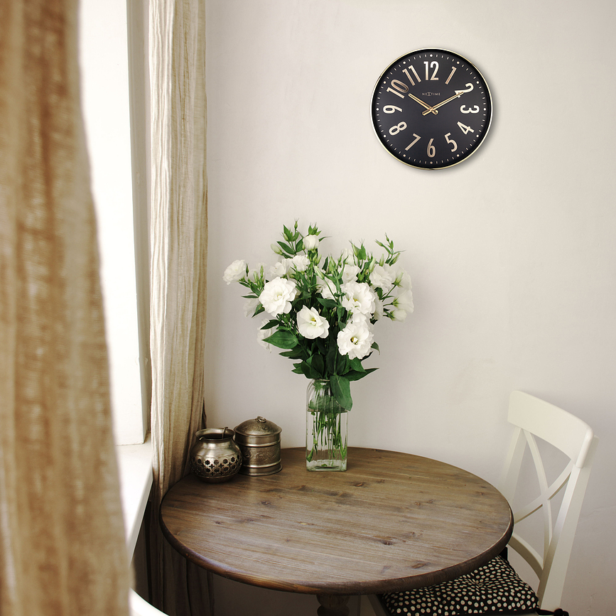 Alchemy Horloge Murale, noir et or