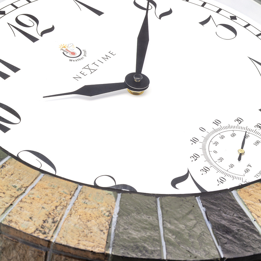 Aster Horloge Murale avec thermomètre, 43,5 cm