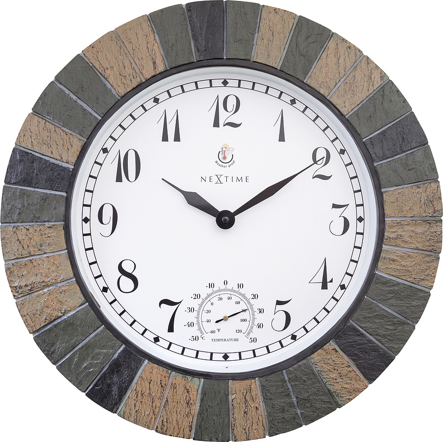Aster Horloge Murale avec thermomètre, 43,5 cm