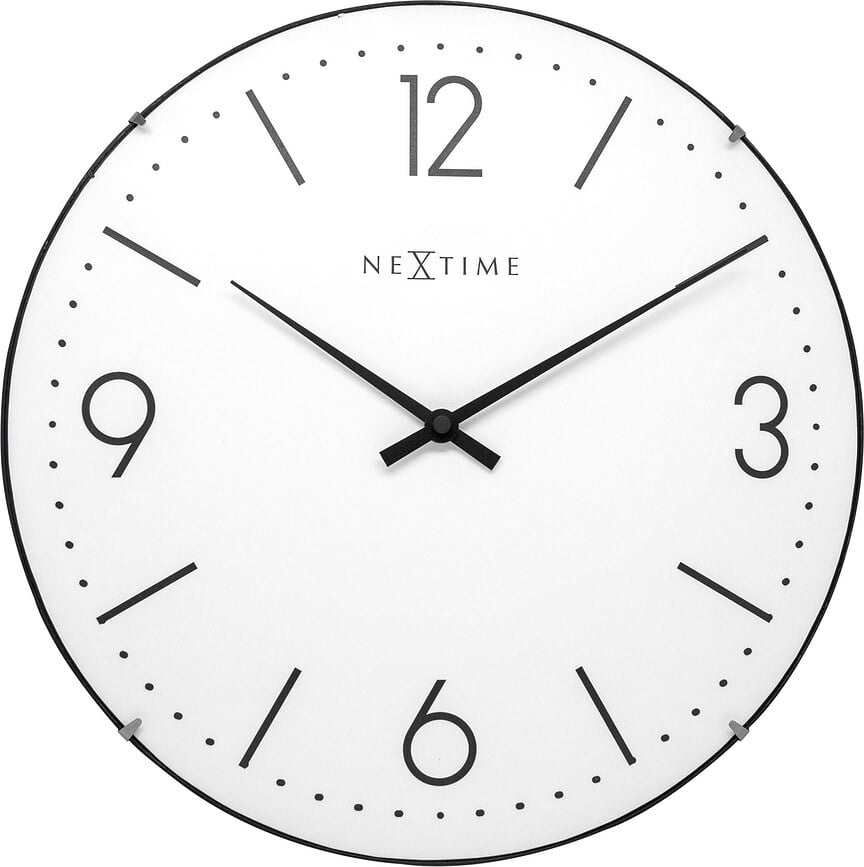 Basic Dome Horloge murale, blanche