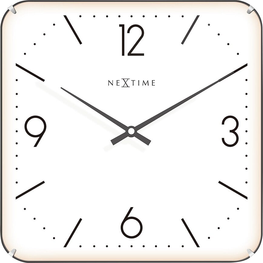 Basic Horloge murale, Square Dome, blanche